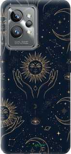 Силиконовый чехол Celestial Harmony: Sun & Moon Gold Mystic Pattern для Realme GT2 Pro - 6778u-2566 изображение 