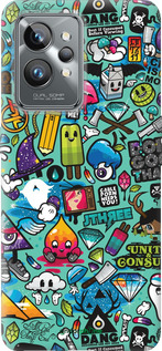 Силиконовый чехол Стикер бомбинг 1 для Realme GT2 Pro - 693u-2566 изображение 