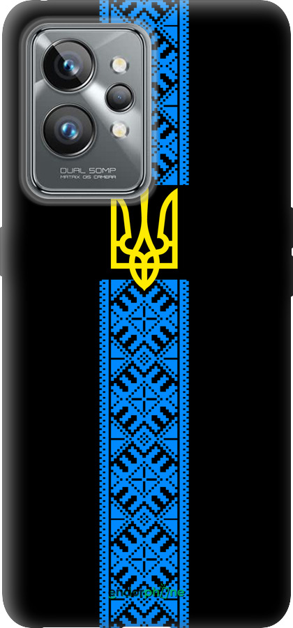 Силиконовый чехол Тризуб в вышиванке для Realme GT2 Pro - 1158u-2566 изображение 