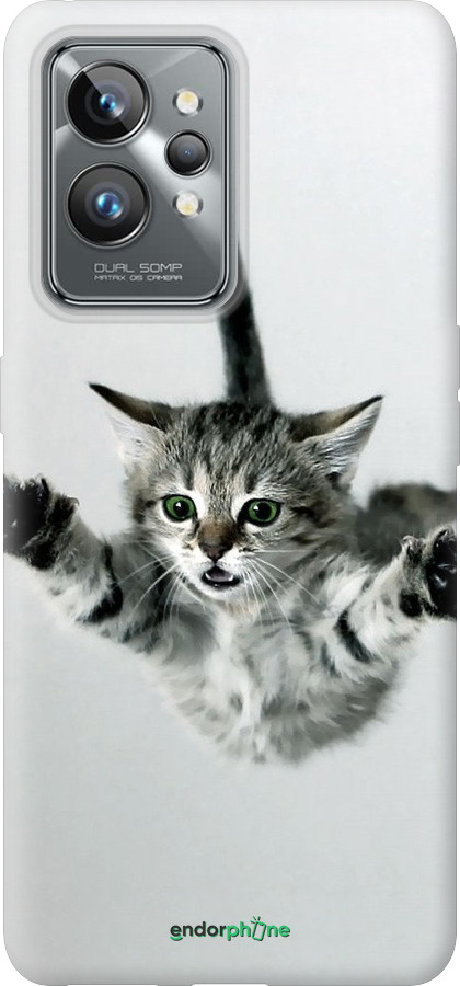 Силиконовый чехол Летящий котёнок для Realme GT2 Pro - 2322u-2566 изображение 