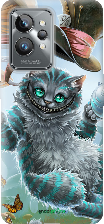 Силиконовый чехол Чеширский кот 2 для Realme GT2 Pro - 3993u-2566 изображение 