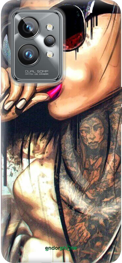 Силиконовый чехол Девушка в тату для Realme GT2 Pro - 4001u-2566 изображение 