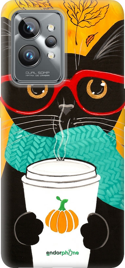 Силиконовый чехол Осенний кот для Realme GT2 Pro - 4026u-2566 изображение 