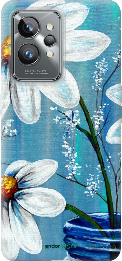 Силиконовый чехол Красивые арт-ромашки для Realme GT2 Pro - 4031u-2566 изображение 