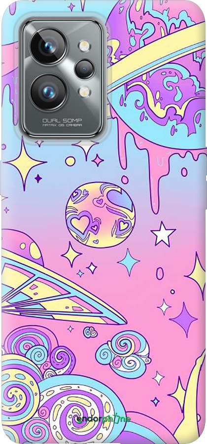 Силиконовый чехол Розовая галактика для Realme GT2 Pro - 4146u-2566 изображение 