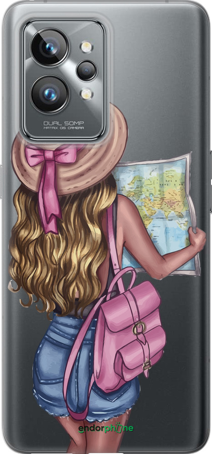 Силиконовый чехол Девушка с картой для Realme GT2 Pro - 4704u-2566 изображение 