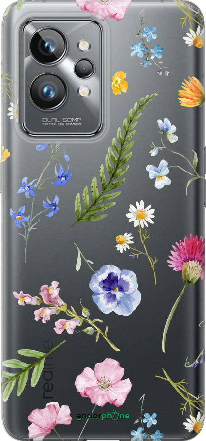 Силиконовый чехол Цветочный фон v2 для Realme GT2 Pro - 5472u-2566 изображение 