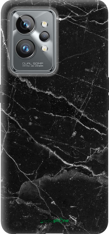 Силиконовый чехол Черный мрамор v2 для Realme GT2 Pro - 5568u-2566 изображение 
