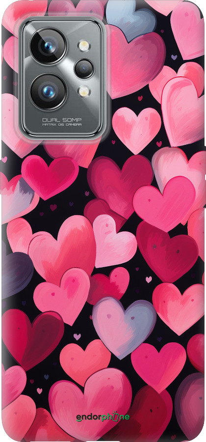 Силиконовый чехол Сердечки 4 для Realme GT2 Pro - 5662u-2566 изображение 