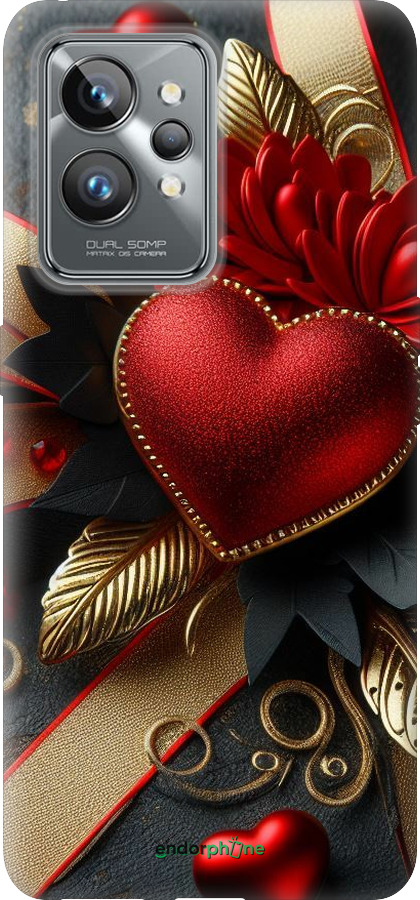 Силиконовый чехол Сердечки v2 для Realme GT2 Pro - 5832u-2566 изображение 