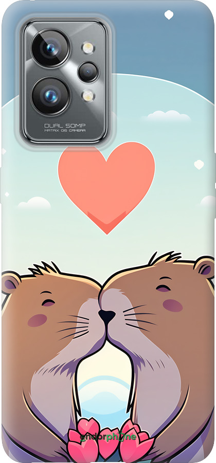 Силиконовый чехол Капибара любовь для Realme GT2 Pro - 6027u-2566 изображение 