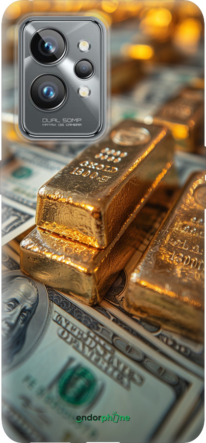Силиконовый чехол Слитки и доллары для Realme GT2 Pro - 6105u-2566 изображение 