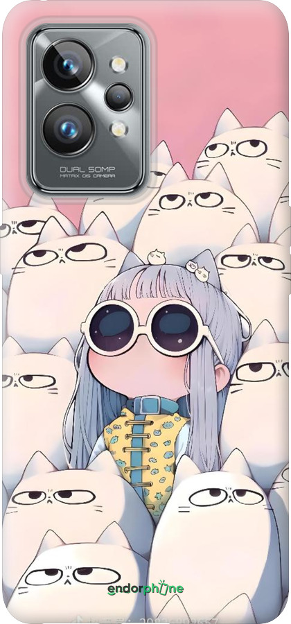 Силиконовый чехол Малышка с котами для Realme GT2 Pro - 6295u-2566 изображение 