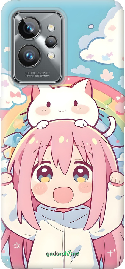 Силиконовый чехол Девочка аниме радуга для Realme GT2 Pro - 6304u-2566 изображение 