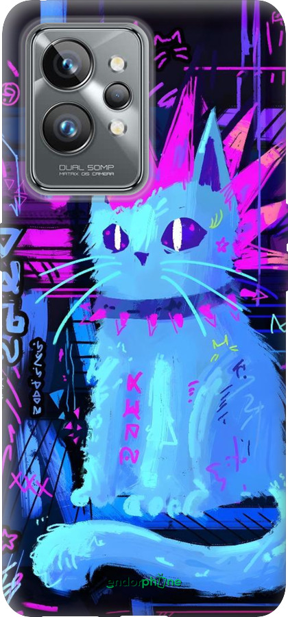 Силиконовый чехол Кот панк для Realme GT2 Pro - 6311u-2566 изображение 