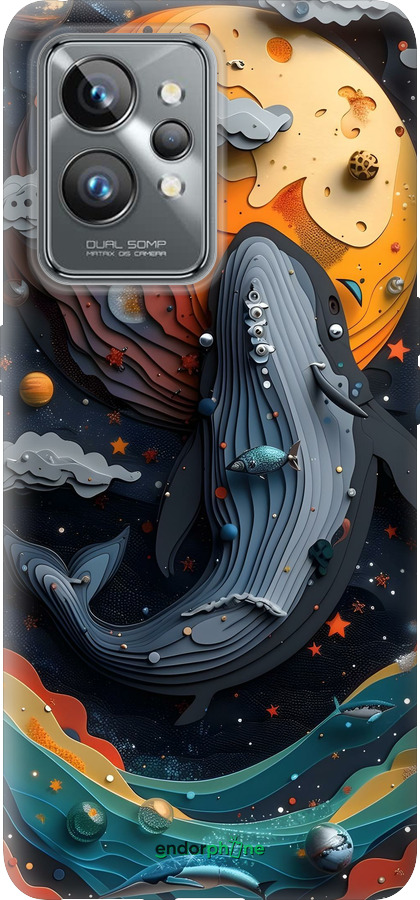 Силиконовый чехол Кит в космосе для Realme GT2 Pro - 6328u-2566 изображение 