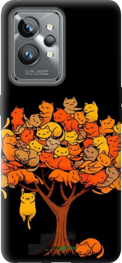 Силиконовый чехол Дерево и котики для Realme GT2 Pro - 6516u-2566 изображение 
