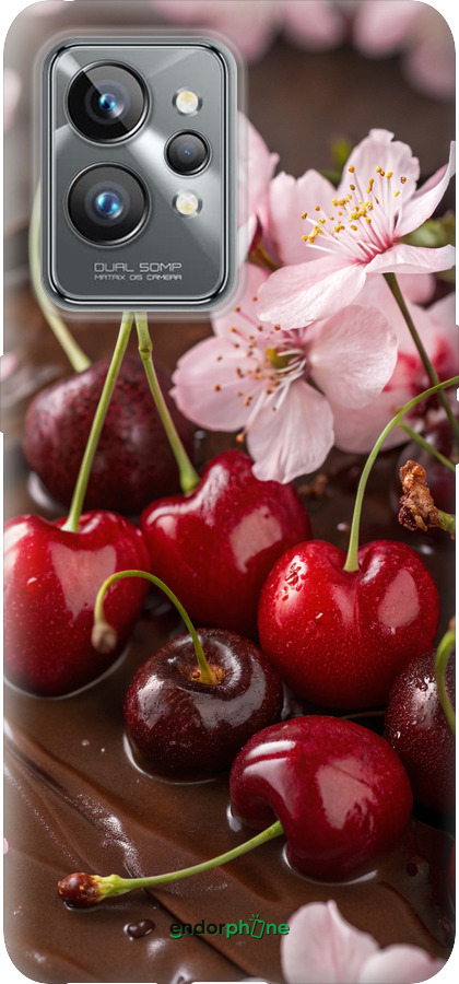 Силиконовый чехол Вишня в шоколаде для Realme GT2 Pro - 6698u-2566 изображение 