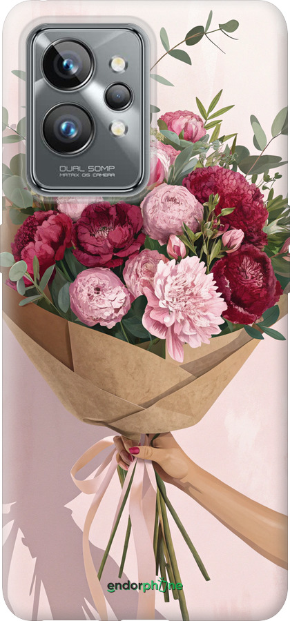 Силиконовый чехол Пионы 1 для Realme GT2 Pro - 6705u-2566 изображение 