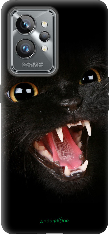 Силиконовый чехол Чёрная кошка для Realme GT2 Pro - 932u-2566 изображение 
