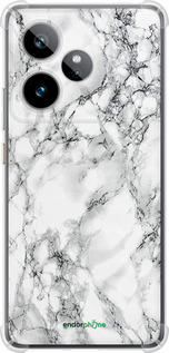 Силіконовий протиударний с посиленими кутами чехол Мармур білий для Realme GT7 - 4480sp-4027 изображение 