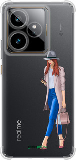 Силикон с усиленными углами чехол Девушка 1 для Realme GT7 - 4751sp-4027 изображение 