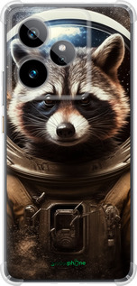 Силикон с усиленными углами чехол Raccoon austronaut для Realme GT7 - 5581sp-4027 изображение 