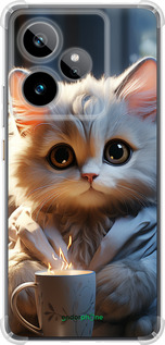 Силикон с усиленными углами чехол White cat для Realme GT7 - 5646sp-4027 изображение 