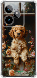 Силикон с усиленными углами чехол Щенок cocker spaniel для Realme GT7 - 6136sp-4027 изображение 