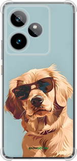 Силикон с усиленными углами чехол Пес в очках для Realme GT7 - 6381sp-4027 изображение 
