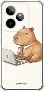 Силикон с усиленными углами чехол Funny Capybara CEO Working для Realme GT7 - 6777sp-4027 изображение 