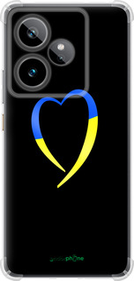 Силикон с усиленными углами чехол Жёлто-голубое сердце для Realme GT7 - 885sp-4027 изображение 