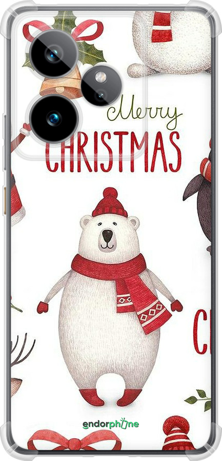 Силикон с усиленными углами чехол Merry Christmas для Realme GT7 - 4106sp-4027 изображение 