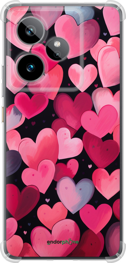 Силикон с усиленными углами чехол Сердечки 4 для Realme GT7 - 5662sp-4027 изображение 