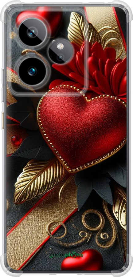 Силикон с усиленными углами чехол Сердечки v2 для Realme GT7 - 5832sp-4027 изображение 