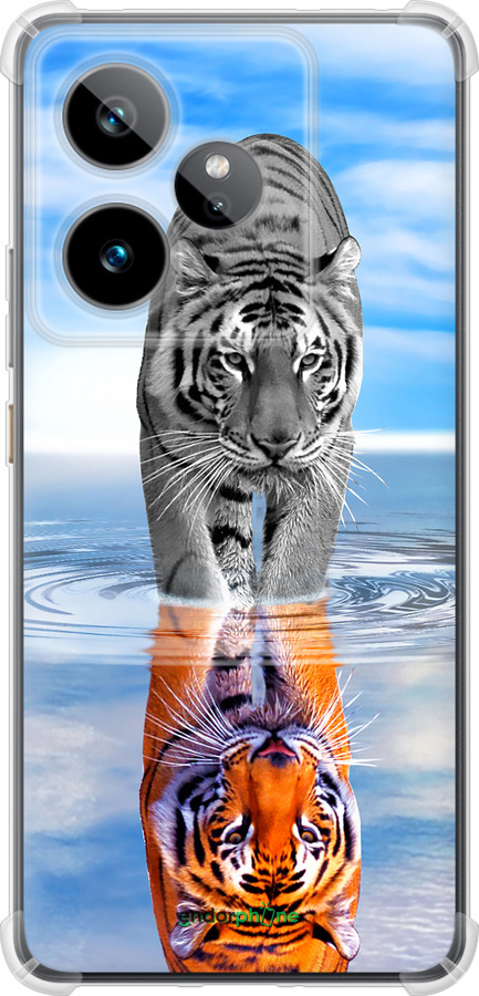 Силикон с усиленными углами чехол Тигр для Realme GT7 - 6016sp-4027 изображение 