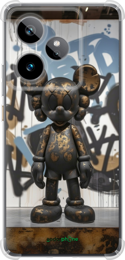 Силикон с усиленными углами чехол Bronze kaws v2 для Realme GT7 - 6098sp-4027 изображение 