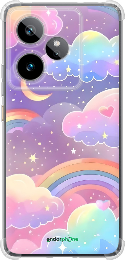 Силикон с усиленными углами чехол Облака и радуга для Realme GT7 - 6312sp-4027 изображение 