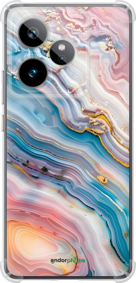 Силикон с усиленными углами чехол Мрамор красивый для Realme GT7 - 6376sp-4027 изображение 