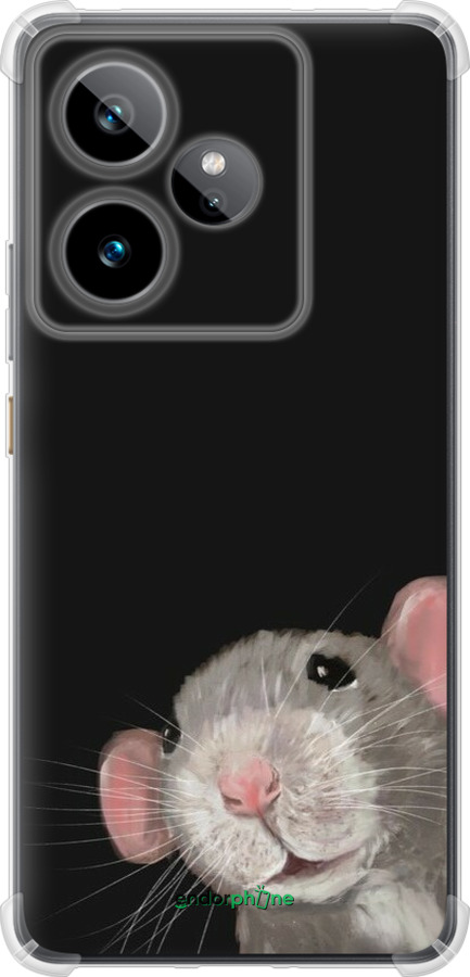 Силикон с усиленными углами чехол The Peeking Rat для Realme GT7 - 6442sp-4027 изображение 