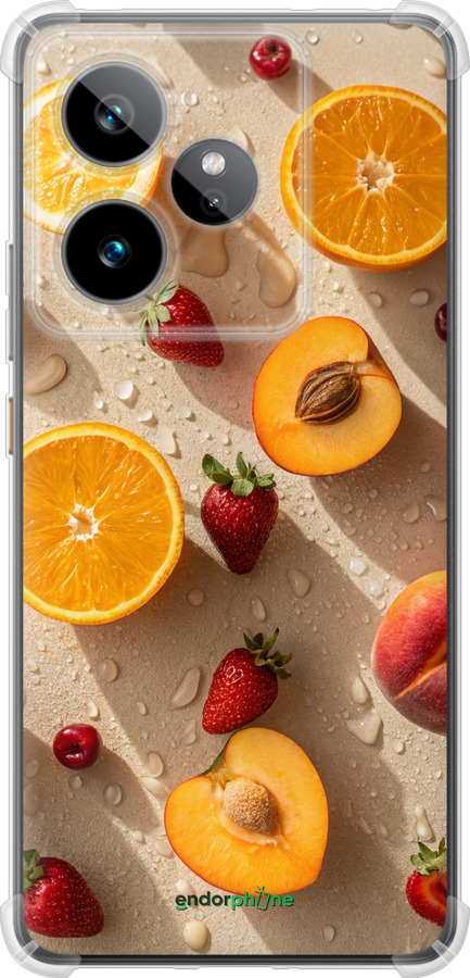 Силикон с усиленными углами чехол Фрукты 3 для Realme GT7 - 6703sp-4027 изображение 