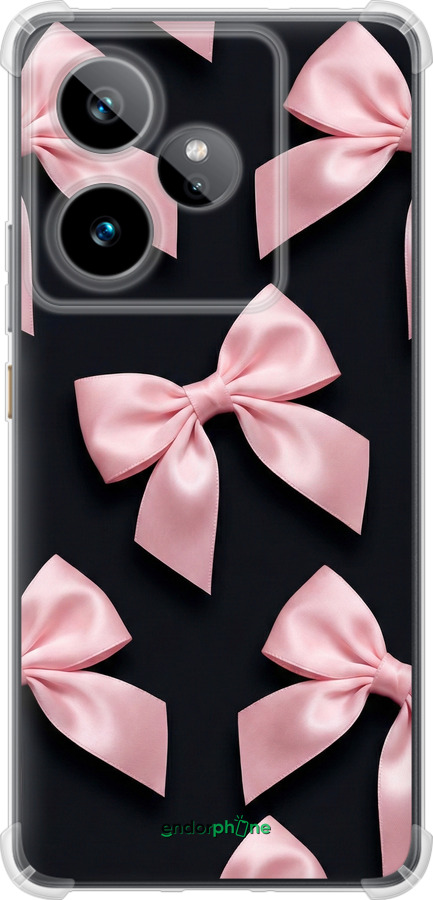 Силикон с усиленными углами чехол Coquette Ribbons Dark Coquette для Realme GT7 - 6767sp-4027 изображение 