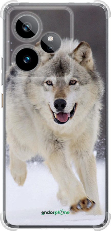 Силикон с усиленными углами чехол Бегущий волк для Realme GT7 - 826sp-4027 изображение 