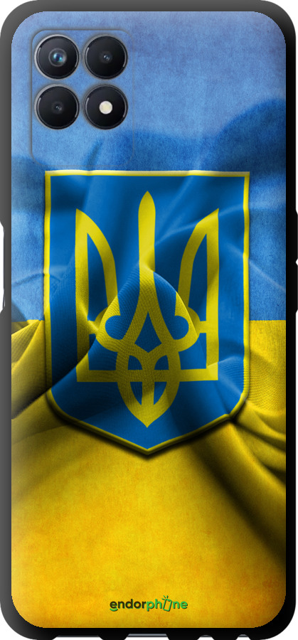 

TPU чорний чохол "Прапор та герб України" для Realme Narzo 50, Блакитний