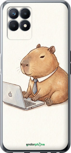 Силиконовый чехол Funny Capybara CEO Working для Realme Narzo 50 - 6777u-3066 изображение 