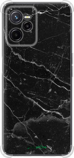 Силикон с усиленными углами чехол Черный мрамор v2 для Realme C35 - 5568sp-4235 изображение 