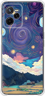 Силикон с усиленными углами чехол Креативный арт для Realme C35 - 6322sp-4235 изображение 