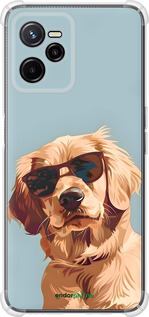 Силикон с усиленными углами чехол Пес в очках для Realme C35 - 6381sp-4235 изображение 