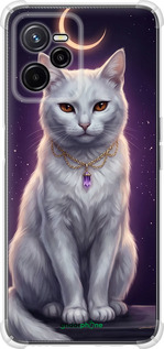 Силикон с усиленными углами чехол Mystic White Cat Gothic Dark Purple Gold для Realme C35 - 6805sp-4235 изображение 