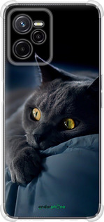 Силикон с усиленными углами чехол 'Дымчатый кот' для Realme C35 изображение 2